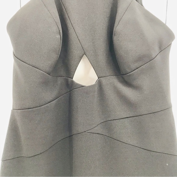 Aidan Mattox Scuba Crepe Cutout Open Back Gown in Black Size 6 - Picture 5 of 14